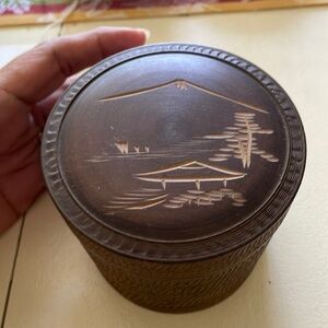 Vintage teakwood coaster set